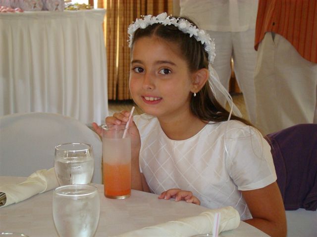 Serena Leandi enjoys her first Holy Communion